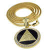 Pyramid Eye Black and Gold Finish 36" Franco Chain Necklace