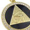 Pyramid Eye Black and Gold Finish 36" Franco Chain Necklace