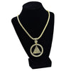 Pyramid Eye Black and Gold Finish 36" Franco Chain Necklace