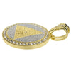 Pyramid Eye Gold Finish w/Glitter Round Coin Pendant
