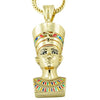 Queen Nefertiti Gold Finish Franco Chain Necklace 36"