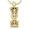 Queen Nefertiti Gold Finish Franco Chain Necklace 36"