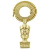 Queen Nefertiti Gold Finish Franco Chain Necklace 36"