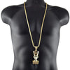 Queen Nefertiti Gold Finish Franco Chain Necklace 36"