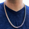 Rainbow Iced Flooded Out Tennis Chain Gold Finish Necklace 24"