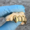 Real 10K Gold Four-Open Vampire Fang Custom Grillz