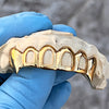 Real 10K Gold Four-Open Vampire Fang Custom Grillz