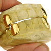 Real 10K Gold Four Single Caps w/Back Bars Custom Grillz