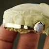 Real 10K Solid Gold Diamond Dust Two-Tone Canines Front Bar Custom Grillz