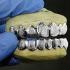 Real 10K White Gold Diamond Dust w/Border Custom Grillz