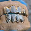 Real 10K White Gold Diamond Dust w/Border Custom Grillz