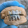 Real 10K White Gold Diamond Dust w/Border Custom Grillz