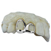 Real 10K White Gold Double Side Canine Open Face Caps Custom Grillz