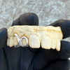 Real 10K White Gold Double Side Canine Open Face Caps Custom Grillz