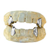 Real 10k White Gold Vampire Teeth Fangs Custom Grillz