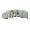 Real 14K Gold Double Side Canine Open Face Caps Custom Grillz