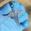 Real 925 Silver Caduceus RN Nurse Medical Doctor Symbol Pendant