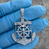 Real 925 Silver Jesus Ship Anchor Cross Iced Flooded Out CZ Pendant