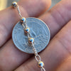 Real 925 Silver Rosary Necklace Baguette CZ Cross La Virgen Rosario De Plata 24"