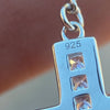 Real 925 Silver Rosary Necklace Baguette CZ Cross La Virgen Rosario De Plata 24"