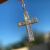 Real 925 Silver Rosary Necklace Baguette CZ Cross La Virgen Rosario De Plata 24"