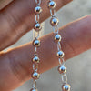 Real 925 Silver Rosary Necklace Baguette CZ Cross La Virgen Rosario De Plata 24"