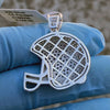 Real 925 Sterling Football Helmet Micro Pave Iced CZ Hip Hop Pendant