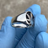 Real 925 Sterling Silver Black Oxidized Weed Leaf Marijuana Ring