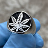 Real 925 Sterling Silver Black Oxidized Weed Leaf Marijuana Ring