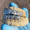 Real 925 Sterling Silver Custom Grillz Diamond Dust Starburst Cuts Teeth Grill