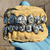 Real 925 Sterling Silver Custom Grillz Diamond Dust Starburst Cuts Teeth Grill