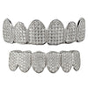 Real 925 Sterling Silver CZ Micro Pave Iced Pre-Made Grillz Set