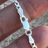 Real 925 Sterling Silver Figaro Link Chain Necklace Italy 3MM Thick 24" inch