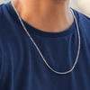 Real 925 Sterling Silver Figaro Link Chain Necklace Italy 3MM Thick 24" inch