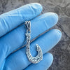 Real 925 Sterling Silver Hawaiian Fish Hook Tribal Makau Pendant