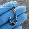 Real 925 Sterling Silver Hawaiian Fish Hook Tribal Makau Pendant