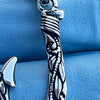 Real 925 Sterling Silver Hawaiian Fish Hook Tribal Makau Pendant