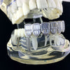 Real 925 Sterling Silver Iced Baguette Grillz Bottom Six Teeth