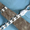 Real 925 Sterling Silver Italy Flat Cuban Link Chain Bracelet 5MM (7"-8.5")