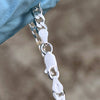 Real 925 Sterling Silver Italy Flat Cuban Link Chain Bracelet 5MM (7"-8.5")
