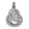 Real 925 Sterling Silver Laughing Buddha Matte Finish Pendant 1"
