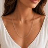 Real 925 Sterling Silver Paperclip Chain Necklace 14"-24"