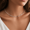 Real 925 Sterling Silver Paperclip Chain Necklace 14"-24"