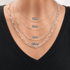 Real 925 Sterling Silver Paperclip Chain Necklace 14"-24"