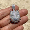 Real 925 Sterling Silver Pitbull Dog CZ Iced Bling Out Pit Bull Pendant