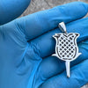 Real 925 Sterling Silver Rose Bud Flower Iced CZ Flooded Out Pendant
