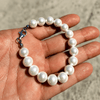 Real Cultured Pearl Bracelet 10mm Pearls 925 Sterling Silver Clasp Made in Italy