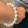 Real Cultured Pearl Bracelet 10mm Pearls 925 Sterling Silver Clasp Made in Italy