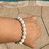 Real Cultured Pearl Bracelet 10mm Pearls 925 Sterling Silver Clasp Made in Italy