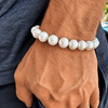 Real Cultured Pearl Bracelet 10mm Pearls 925 Sterling Silver Clasp Made in Italy